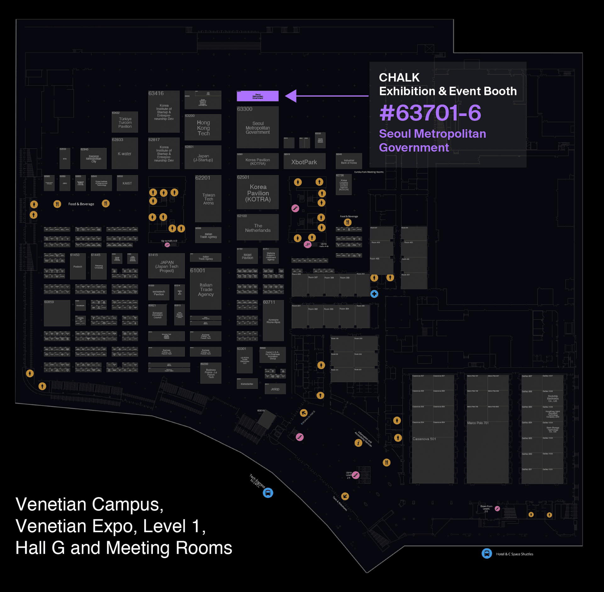 CES Booth Map - Venetian Expo, Eureka Park #63701-6
